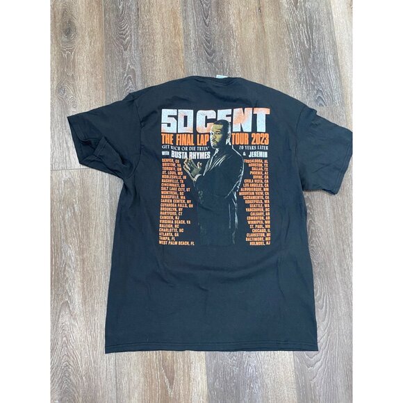 50 Cent The Final Lap Tour 2023 T Shirt Adult L Black Rap Tee Unisex - Picture 5 of 7